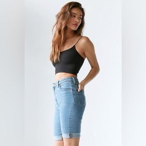 Urban Outfitters BDG High-Rise Knee Length Longline Denim Bermuda Shorts Size 27